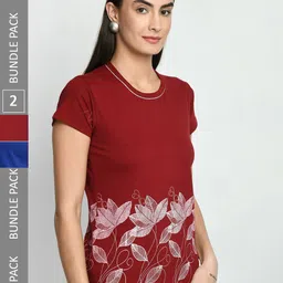 IndiWeaves Pack Of 2 Printed Pure Cotton T-shirt-image-21