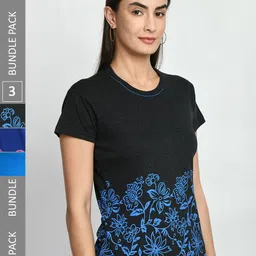 IndiWeaves Pack Of 3 Printed Pure Cotton T-shirt-image-76