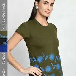 IndiWeaves Pack Of 5 Printed Pure Cotton T-shirt-image-35