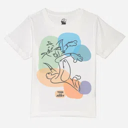 YK Warner Bros Boys Tom & Jerry Graphic Printed Pure Cotton T-shirt-32