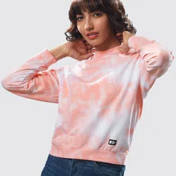 The Souled Store Woman Peach Tie & Dye Sweatshirt-picture-4