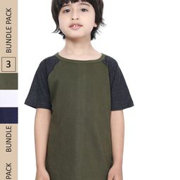 IndiWeaves Boys Pack Of 3 Pure Cotton T-shirt-45