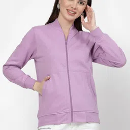 Kalt Women Solid High Neck Sweatshirt-picture-22