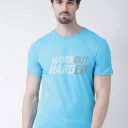 Friskers Men Turquoise Blue Typography Printed T-shirt-image-79
