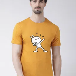 Friskers Men Gold-Toned Printed Applique T-shirt-image-91
