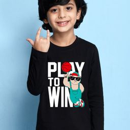 NUSYL Boys Black Printed Cotton T-shirt-image-85