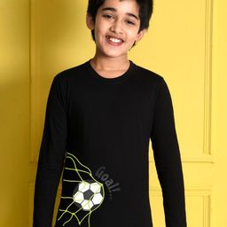 NUSYL Boys Black Printed T-shirt-image-41