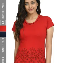 IndiWeaves Pack Of 2 Printed Pure Cotton T-shirts-image-43