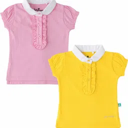 JusCubs Girls Pack Of 2 Peter Pan Collar Solid T-shirts-image-54
