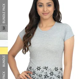 IndiWeaves Pack Of 3 Floral Printed Pure Cotton T-shirt-image-26