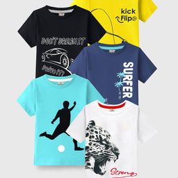 KUCHIPOO Boys Pack Of 5 Printed T-shirt-image-29