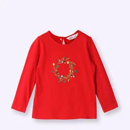 Beebay Girls Floral Embroidered Round Neck Regular Fit T-shirt-image-21