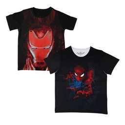 Marvel by Wear Your Mind Boys Pack Of 2 Printed Round-Neck T-shirt-picture-10