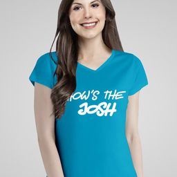 Pootlu Women Typography Printed V-Neck T-shirt-image-96