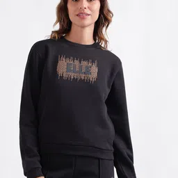 ELLE Typography Printed Pure Cotton Pullover Sweatshirt-picture-54