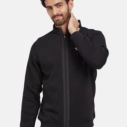 Octave Batman Printed Stand Collar Fleece Front-Open Sweatshirt-image-29