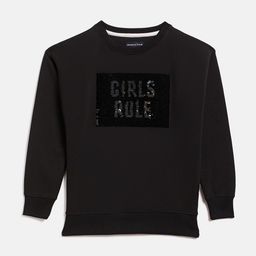 Crimsoune Club Girls Black Sequinned Sweatshirt-image-46