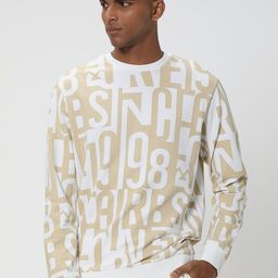 Mufti Alphanumeric Printed Cotton Pullover Sweatshirt-picture-44