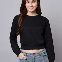 Funday Fashion Round Neck Fleece Sweatshirt-image-60