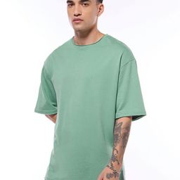 Bewakoof Heavy Duty 1.0 Men Solid Round Neck Cotton Oversized T-shirt-image-87