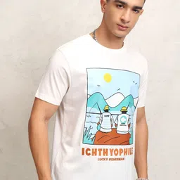 HIGHLANDER Men Graphic Printed Round Neck Relaxed Fit T-shirt-picture-11