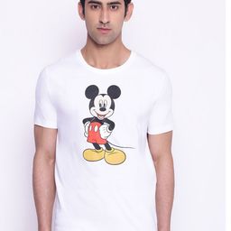 Disney by Wear Your Mind Men White Mickey Mouse Printed T-shirt-image-46