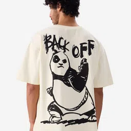 The Souled Store Men Kung Fu Panda Graphic Printed Pure Cotton Oversized T-shirt-image-72