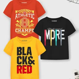 YK X Trampoline Boys Typography 3 Printed Raw Edge T-shirt-26