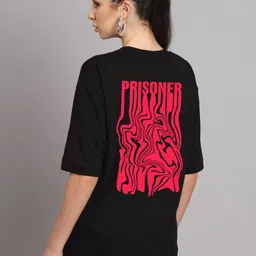 Imsa Moda Abstract Printed Oversized Drop-Shoulder Cotton T-shirt-image-71