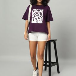 Funday Fashion Women Typography Printed Raw Edge T-shirt-image-58