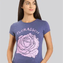 LYRA Floral Printed Cotton T-shirt-image-2