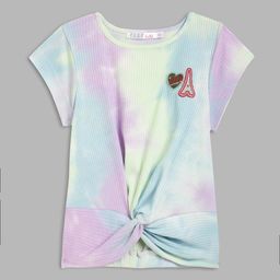 ELLE Girls Purple & Green Tie and Dye Dyed V-Neck T-shirt-image-73