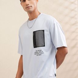 LOCOMOTIVE Men Printed Extended Sleeves Raw Edge T-shirt-image-34