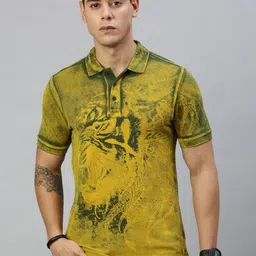Huetrap Men Abstract Printed Pure Cotton T-shirt-picture-1