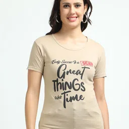 Fleximaa Typography Printed Pure Cotton T-shirt-image-27