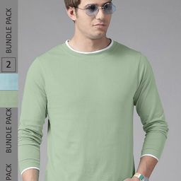 The Dry State Green & Blue Pack Of 2 Cotton T-shirt-image-5
