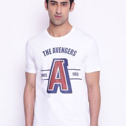 Marvel by Wear Your Mind Men White Red Avengers Printed Pure Cotton T-shirt-13