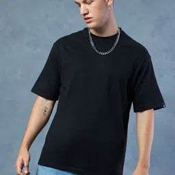 Bewakoof Heavy Duty 1.0 Drop-Shoulder Sleeves Oversized Cotton T-shirt-image-81