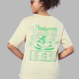 JUNEBERRY Graphic Printed Bio Finish Oversized Cotton T-shirt-image-42