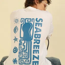 recast Typography Printed Drop-Shoulder Sleeves Bio Finish Pure Cotton Oversized T-shirt-picture-10