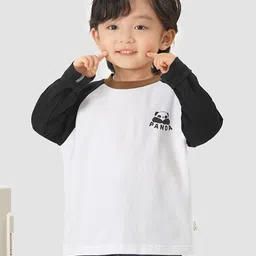 LULU & SKY Boys Drop-Shoulder Sleeves Monochrome T-shirt-image-34