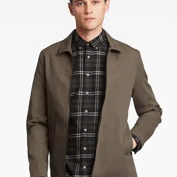 LINDBERGH Men Olive Green Colourblocked Longline Tailored Jacket-2