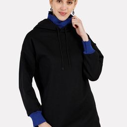 iki chic Women Black Hooded Sweatshirt-image-51
