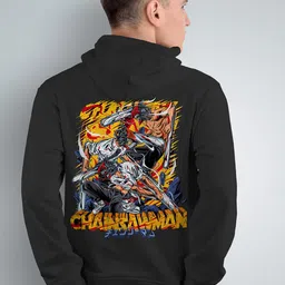 Crazymonk Chainsawman Printed Hooded Cotton Sweatshirt-image-17
