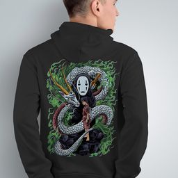 Crazymonk Spirated Away Anime Printed Hooded Cotton Sweatshirt-image-98