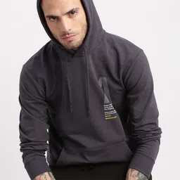 SHOWOFF Typography Printed Cotton Terry Hood Pullover Sweatshirt-image-67