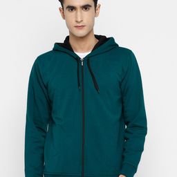 Alan Jones Men Solid Hooded Front-Open Sweatshirt-picture-12