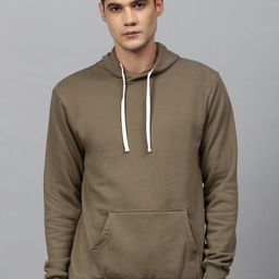 Campus Sutra Men Olive Green Hooded Sweatshirt-image-89