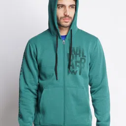 Wildcraft Men Green Typography Printed Hooded Sweatshirt-image-98