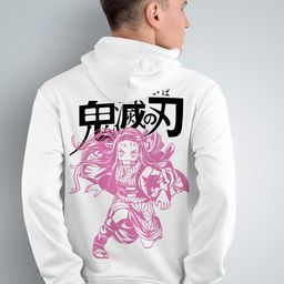 Crazymonk Nezuko Kamado Anime Printed Hooded Cotton Sweatshirt-image-57